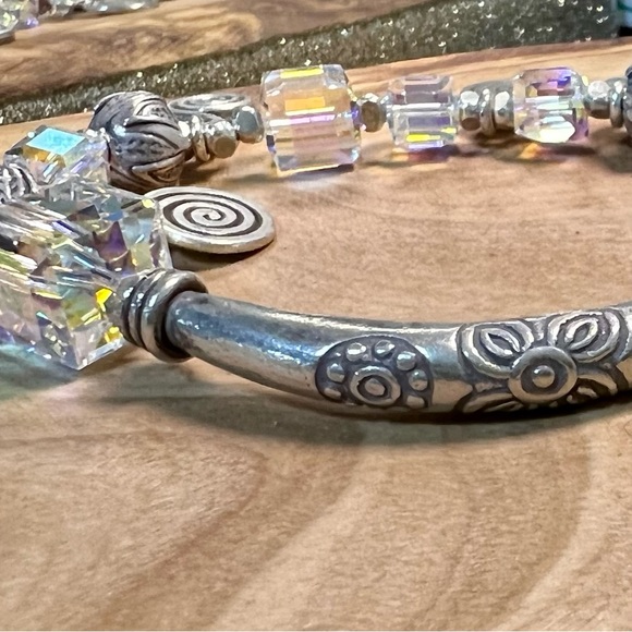 Vintage style Sterling Silver Bracelet with Swarovski beads - Picture 9 of 10